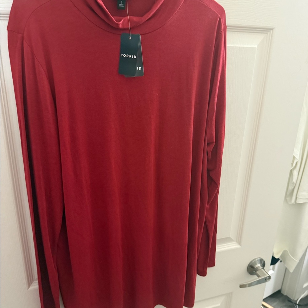 Torrid Crimson Turtleneck Top